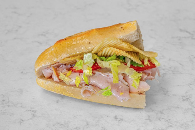 The Lucas turkey sandwich with chips